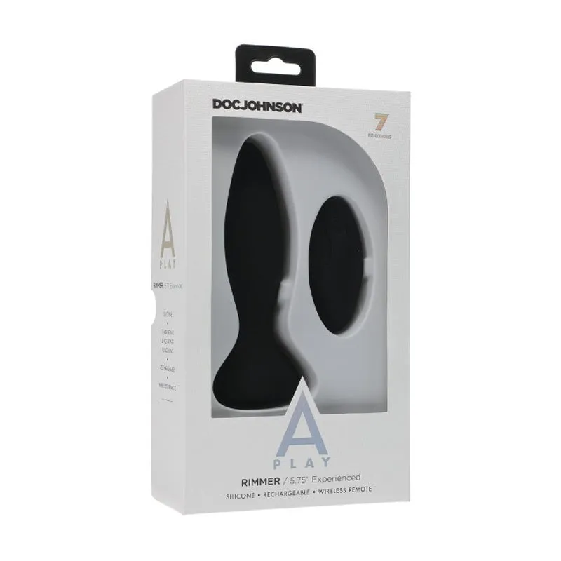 A-Play Rimmer Experienced Rechargeable Silicone Anal Plug with Remote Black
