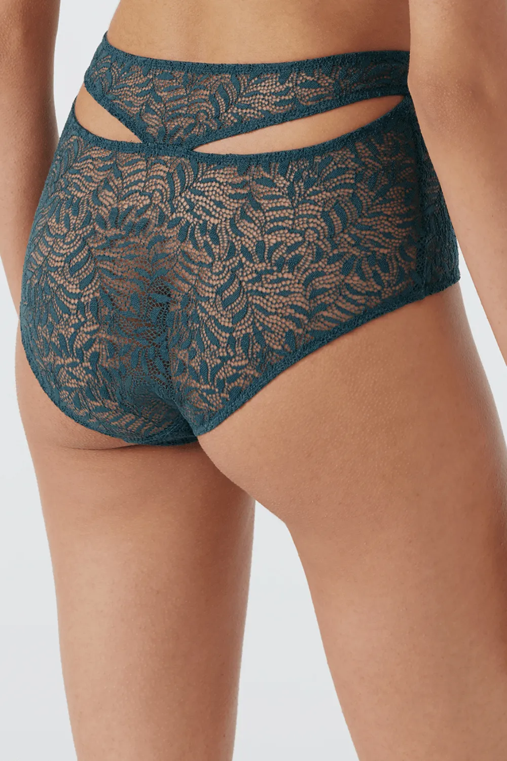 Acacia High Waist Cut Out Brief Cedar Green
