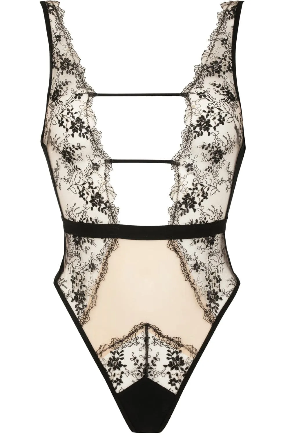 Après Minuit Thong Bodysuit Black