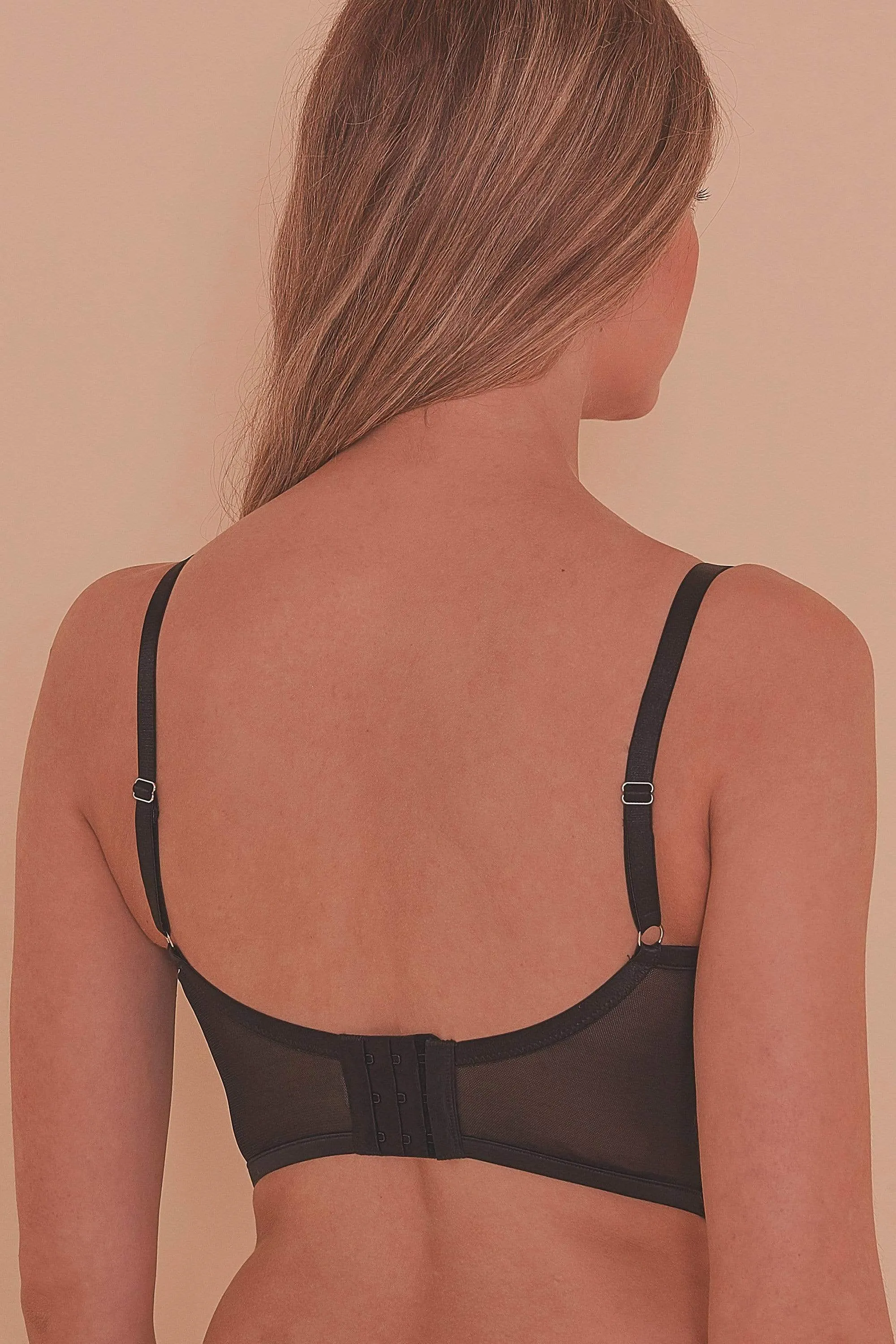 Bernadette Black Longline Corset Front DD/E-G Bra