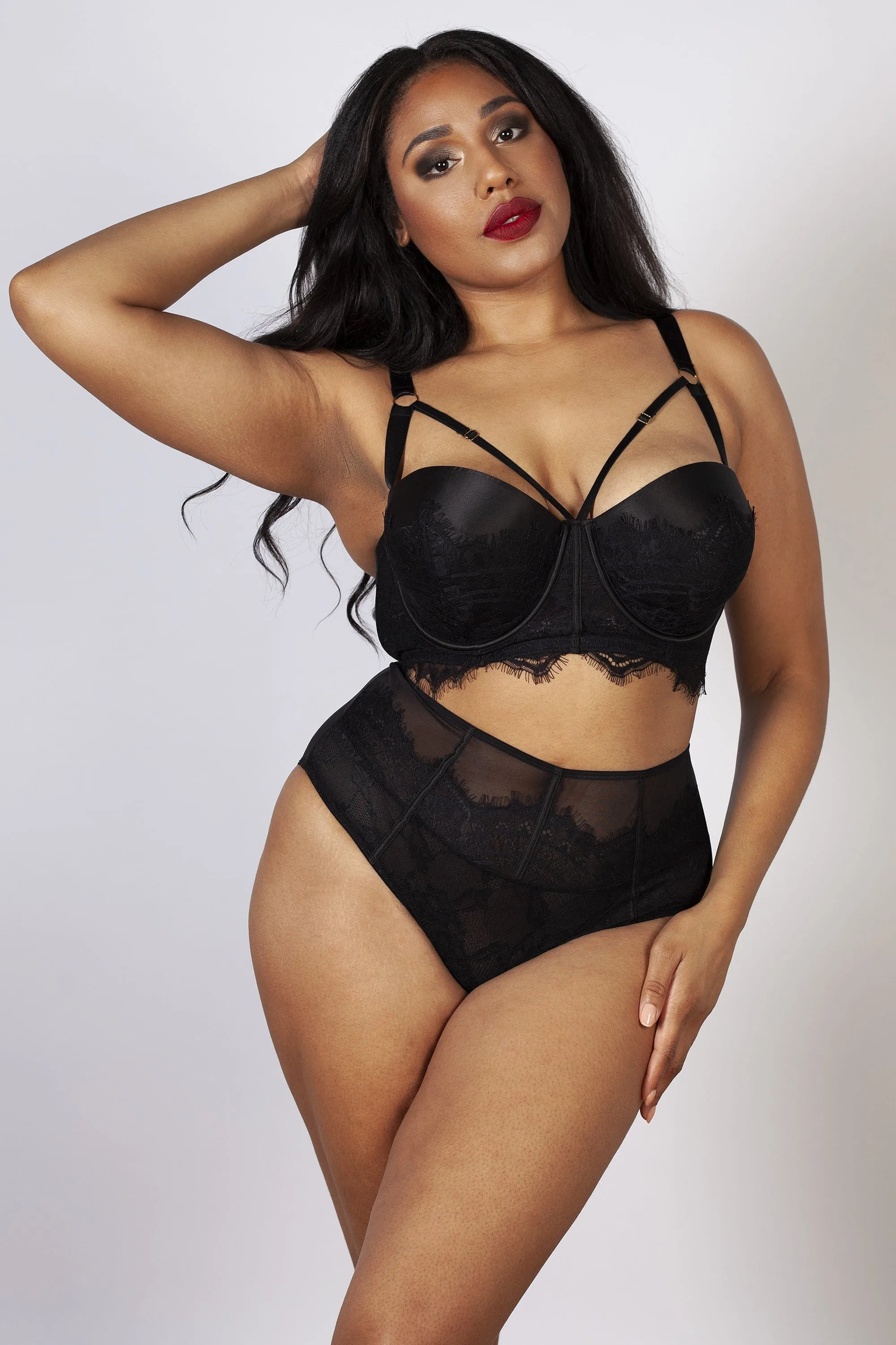 Bianca Black Longline Bra B - K