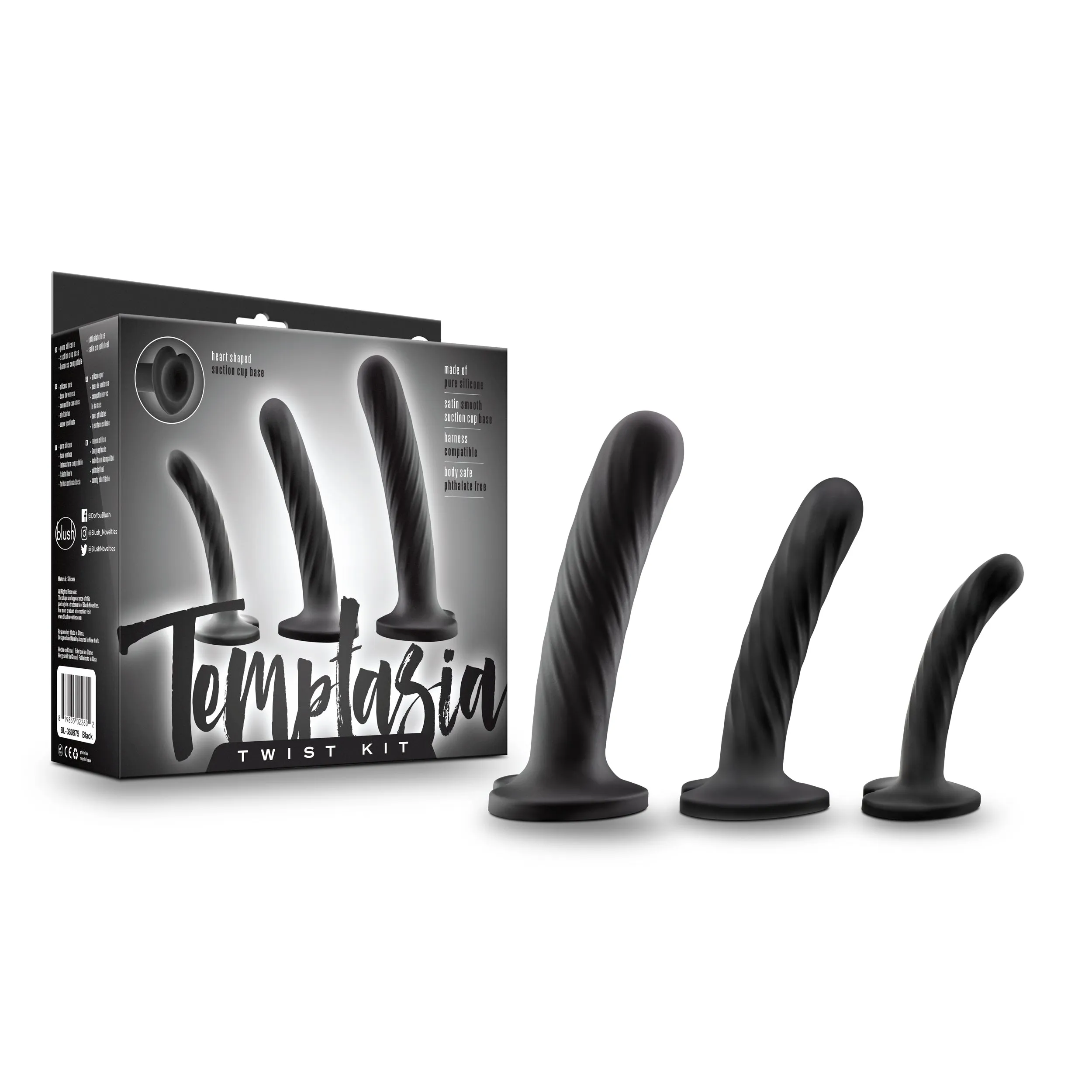 Blush Temptasia Twist Kit Set of 3 Three Silicone Dildo