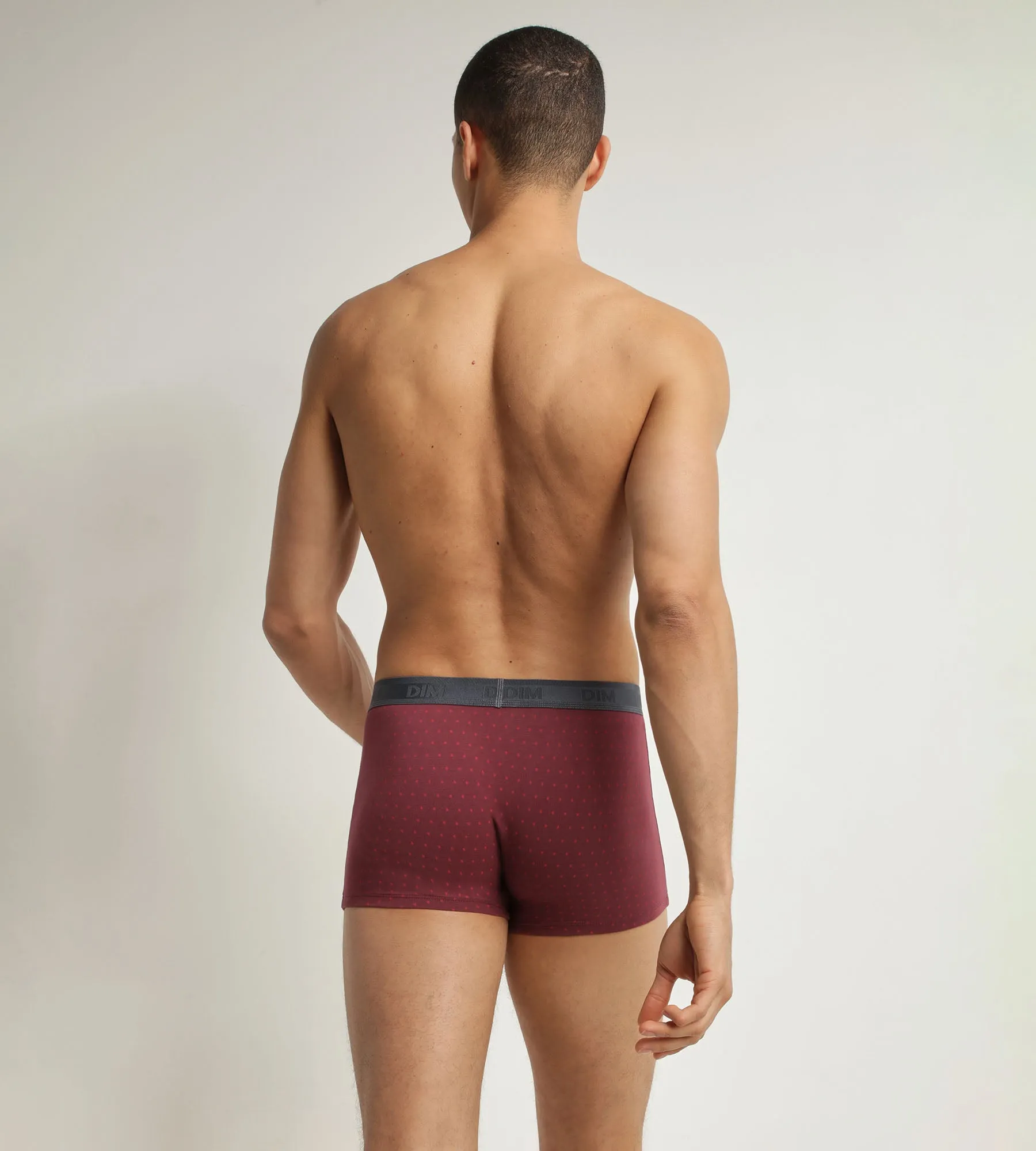 Boxer homme en coton stretch Rubis à pois Dim Fancy