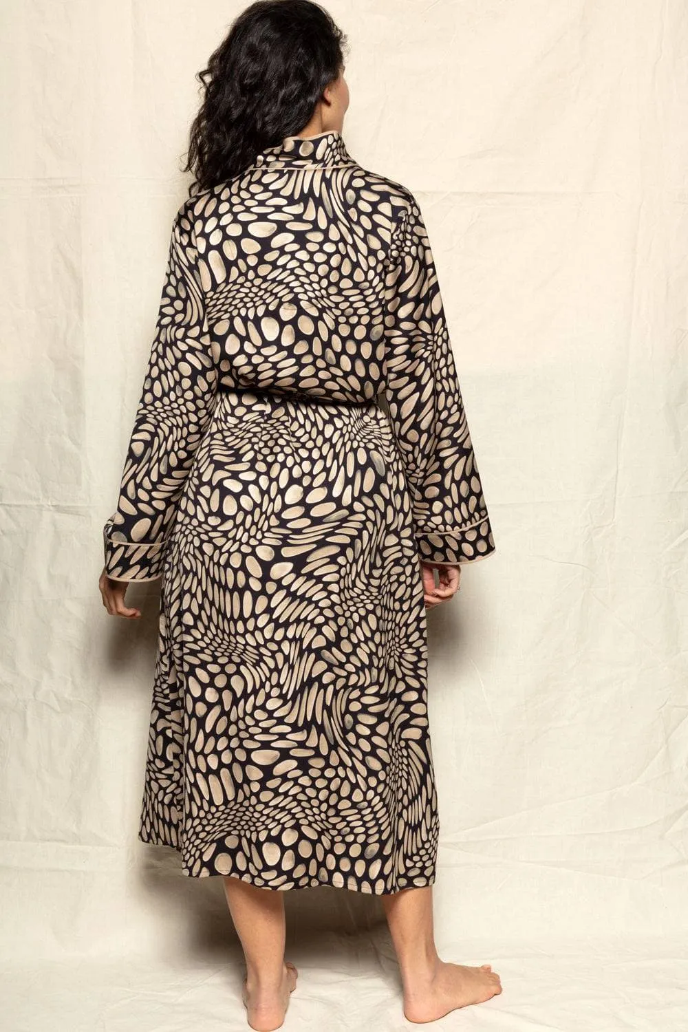 Carnaby Pebble Print Long Dressing Gown. Size UK 8
