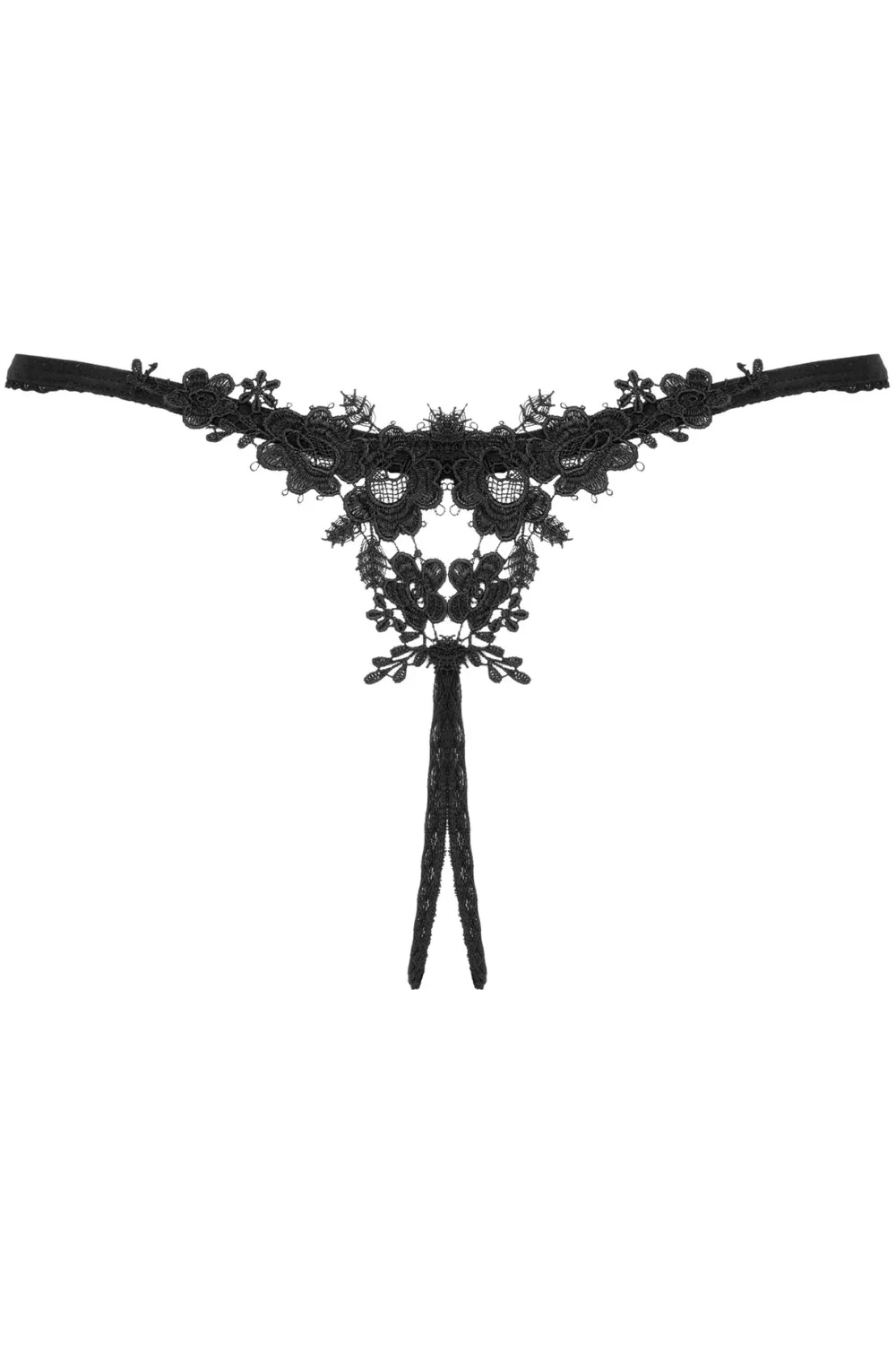 Celia Noir Crotchless Mini Thong