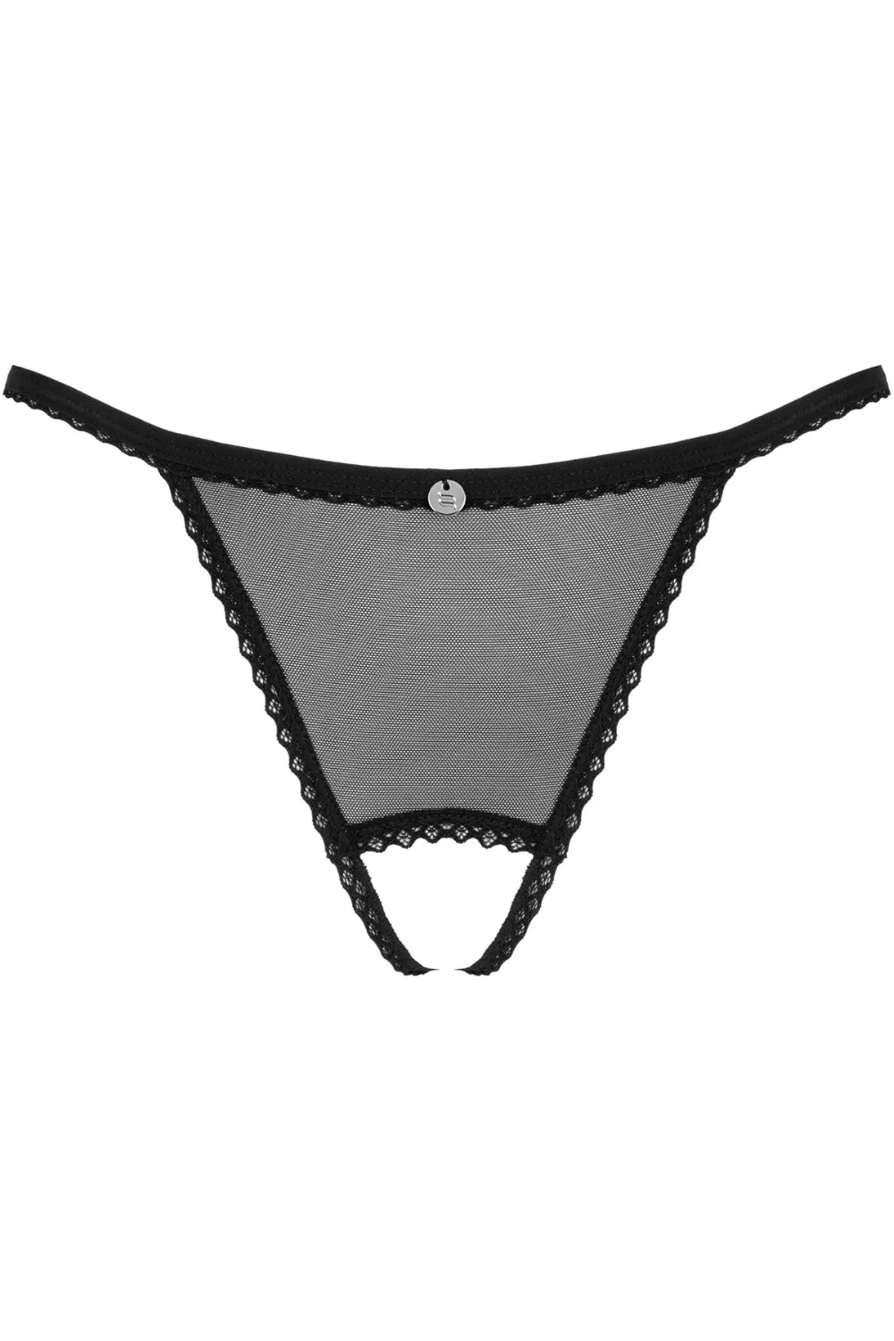 Celia Noir Crotchless Mini Thong