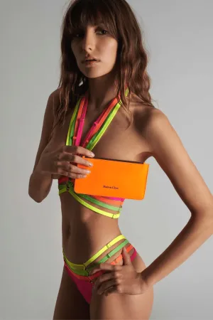 Corps à Corps Leather Pouch Neon Orange