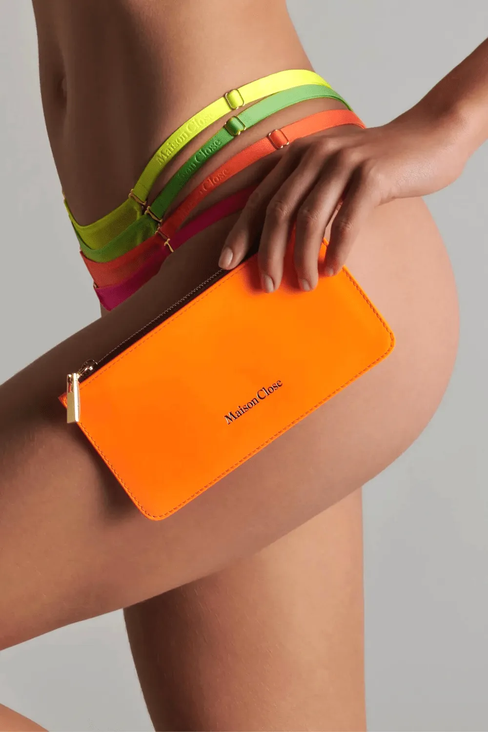 Corps à Corps Leather Pouch Neon Orange