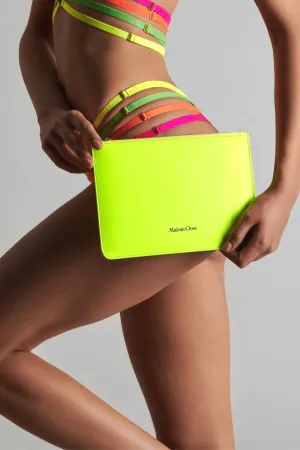 Corps à Corps Leather Pouch Neon Yellow