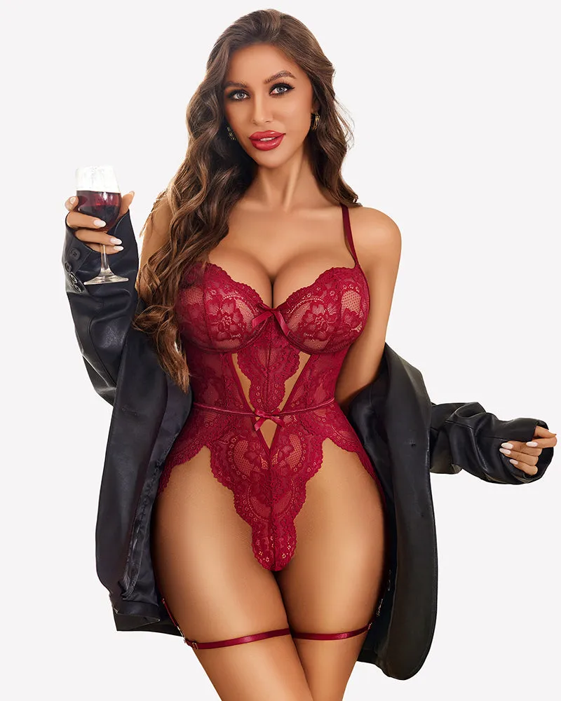 Cross-Back Straps Teddy Babydoll