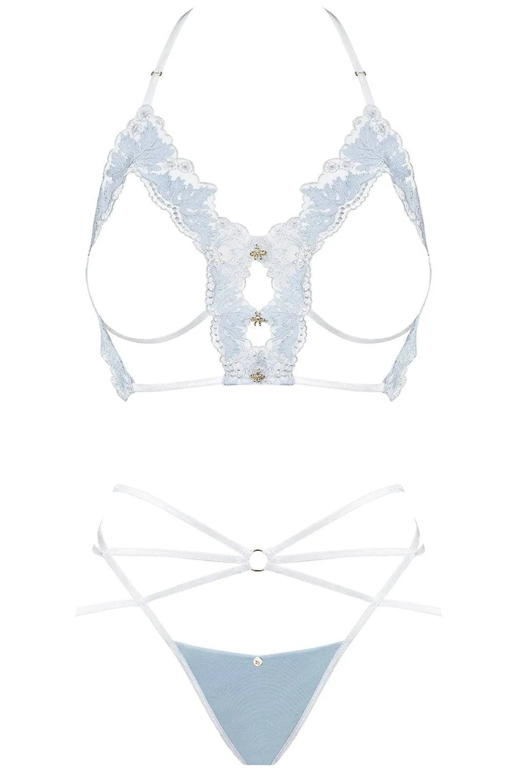 Deilana Open Bra & High Waist Thong. Size L-XL (UK 12-14)