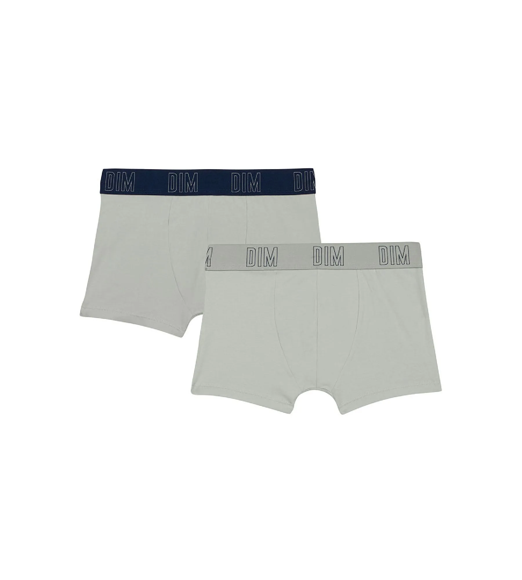 Dim Skin Care Pack of 2 boys' boxers in organic grey cotton
