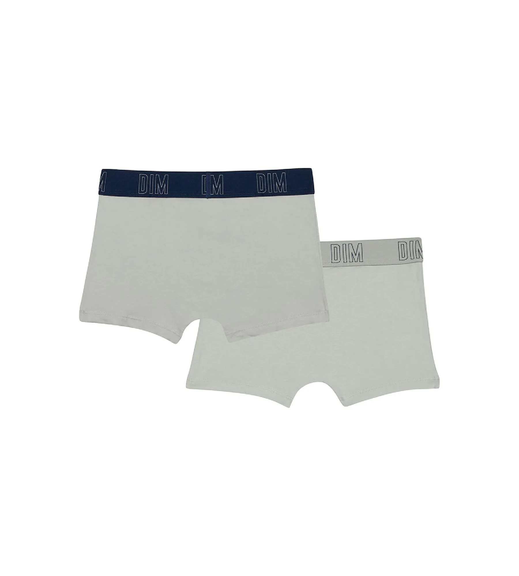 Dim Skin Care Pack of 2 boys' boxers in organic grey cotton
