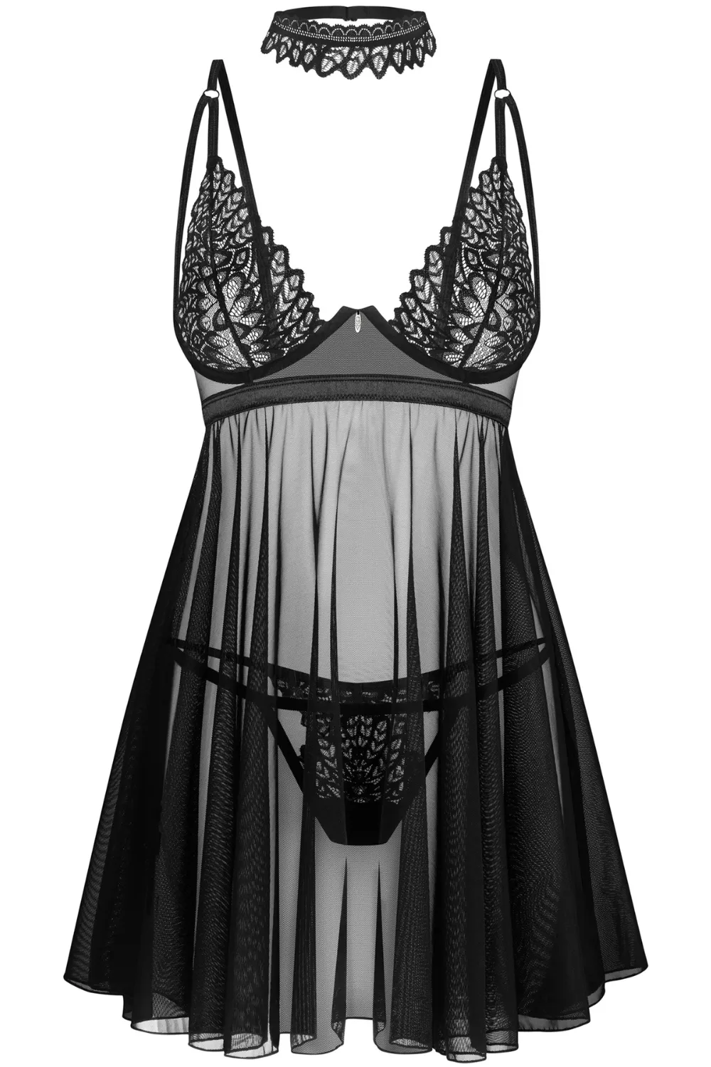 Donarella Choker. Babydoll & Thong