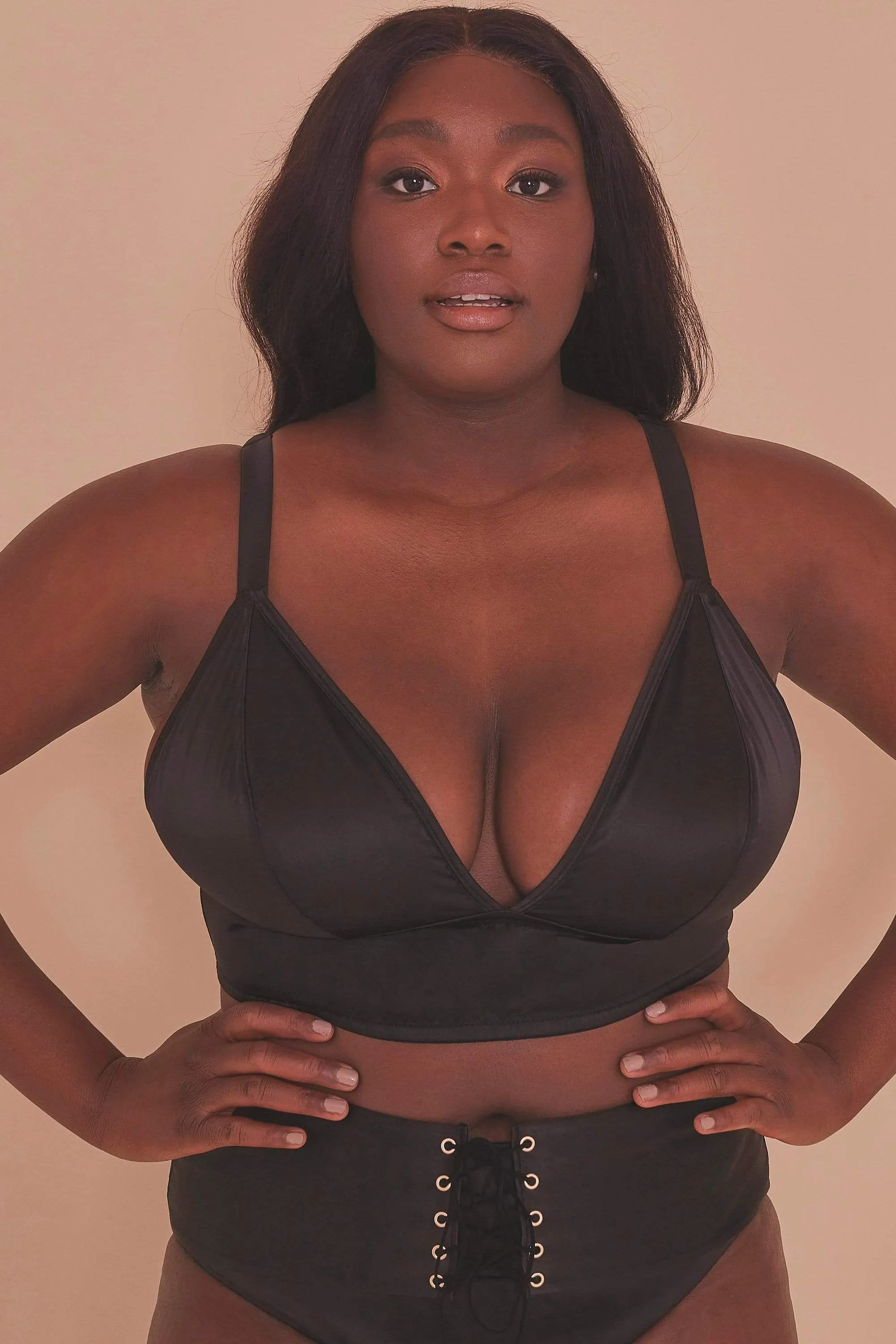 Eagan Black Satin Bralette
