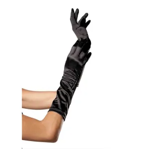 Elbow Length Satin Glove O/S BLACK