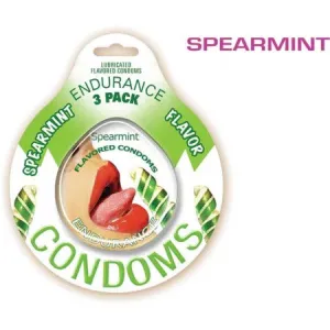 Endurance Condoms - Spearmint - 3 Pack