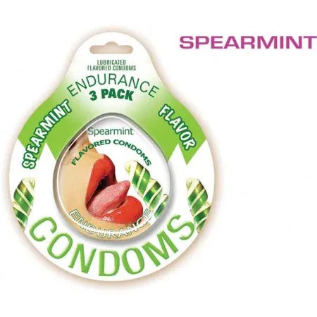 Endurance Condoms - Spearmint - 3 Pack