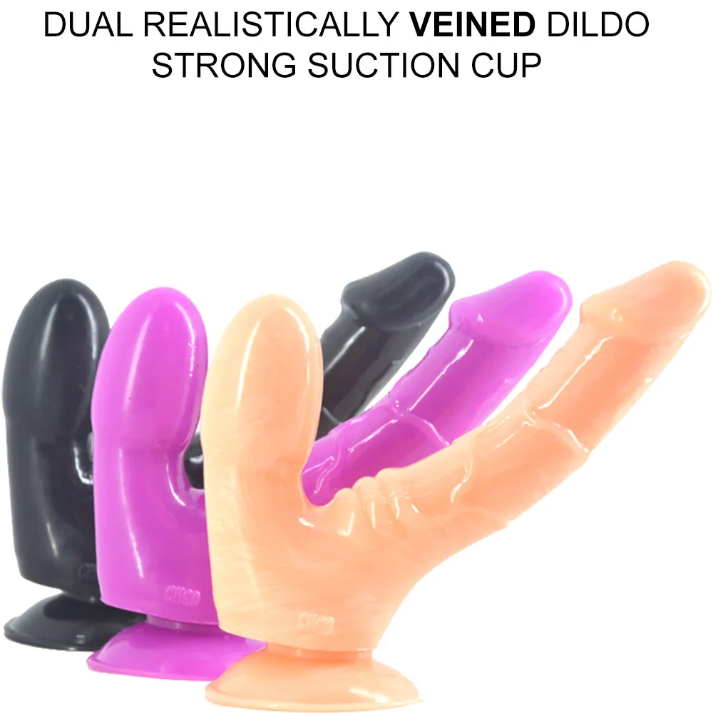 FAAK-CHGD025 Realistic Double Anal Dildo Dong Flesh