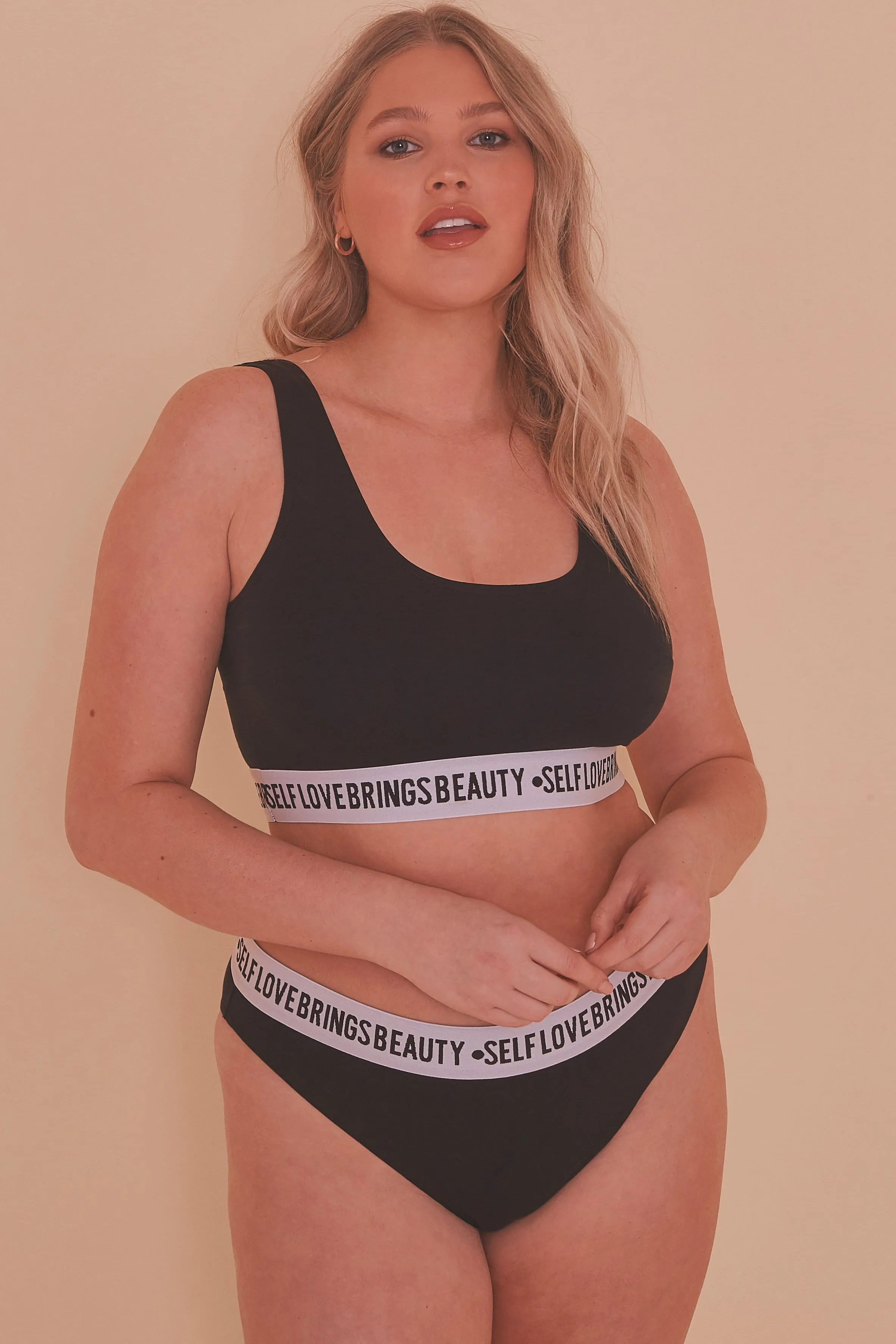 Felicity Hayward Self Love Black Crop Top Curve