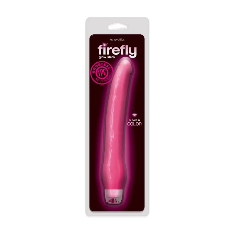 Firefly Glow Stick 11 in. Vibrating Dildo Pink