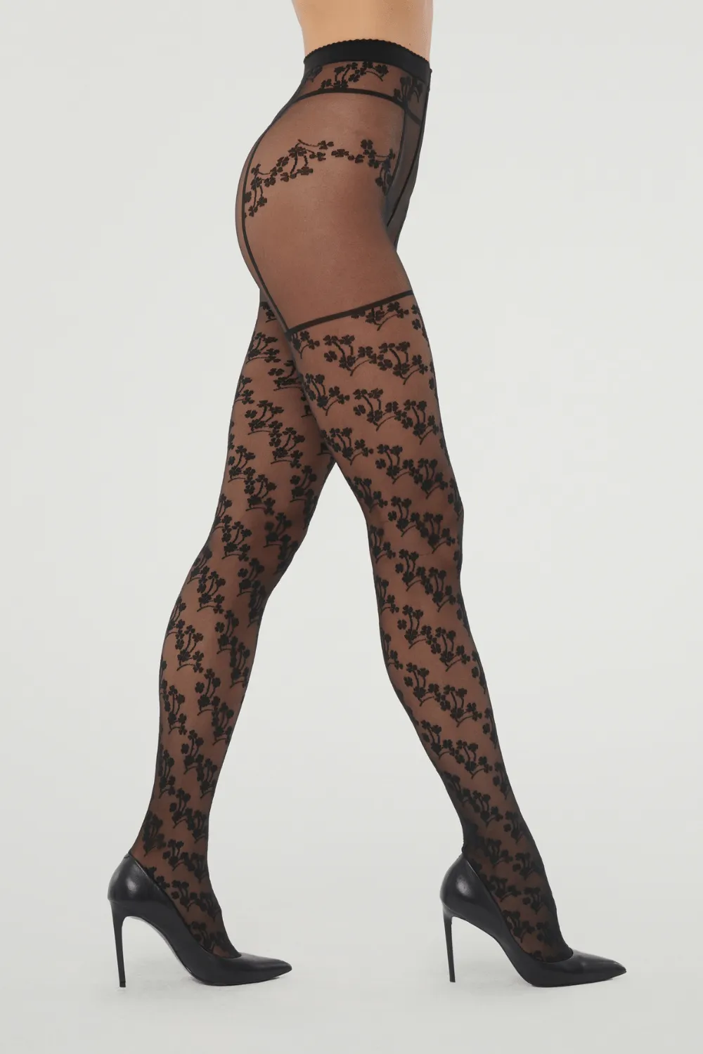 Floral Suspender Tights. Size XS