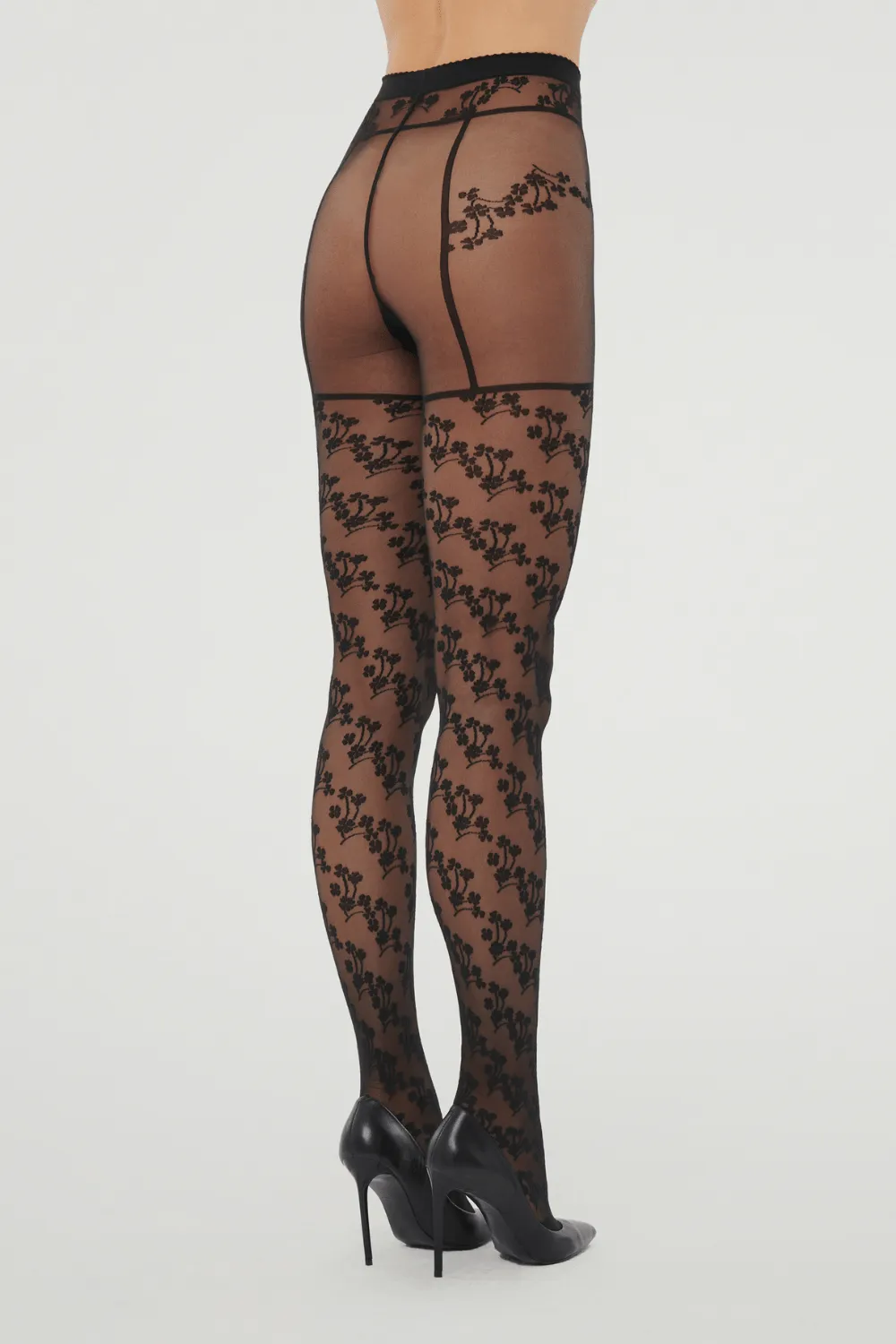 Floral Suspender Tights. Size XS