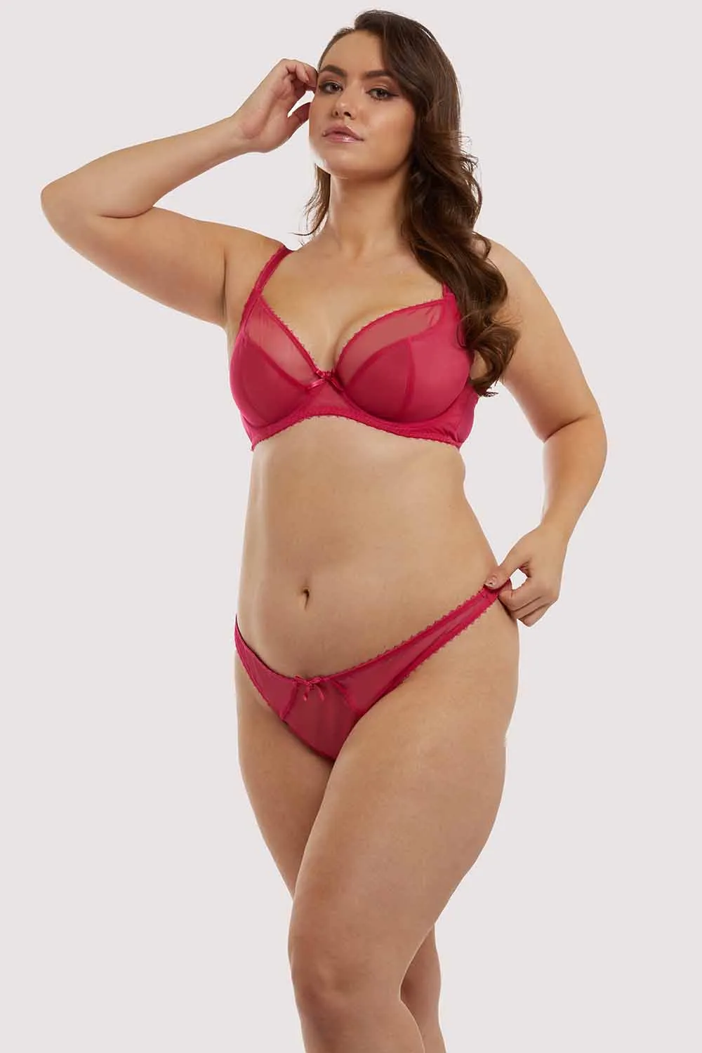 Grace Hot Pink Mesh Thong