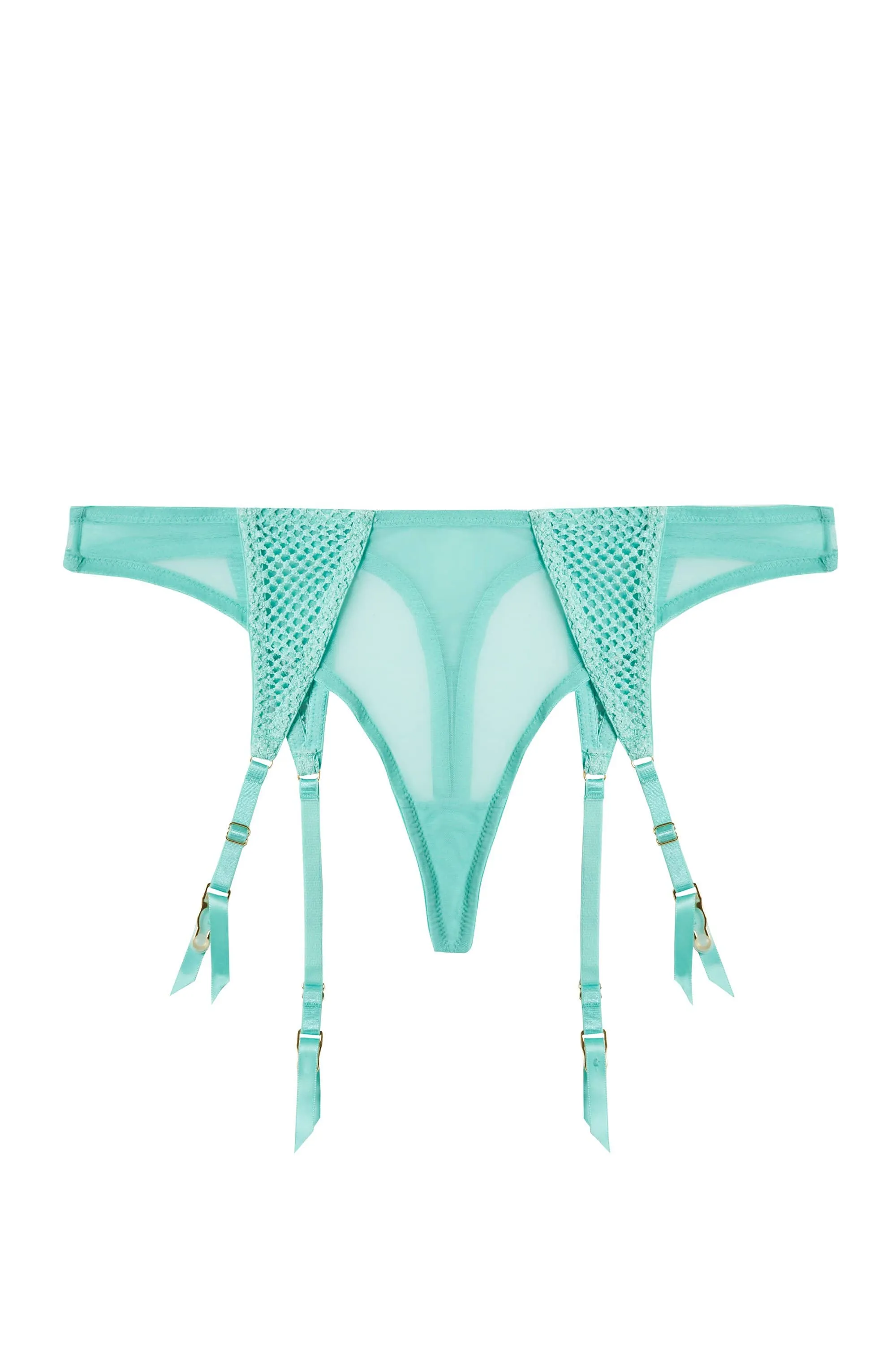 Greta Mint Fishnet Overbust Wired Bra