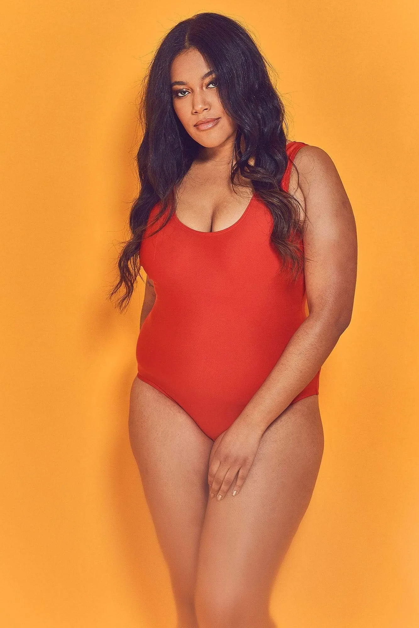 Halley Red Scoop Swimsuit Curve
