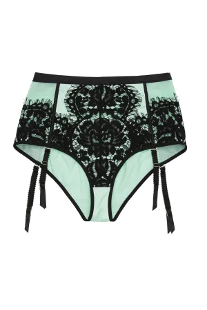 Hedy Mint High Waist Suspender Brief