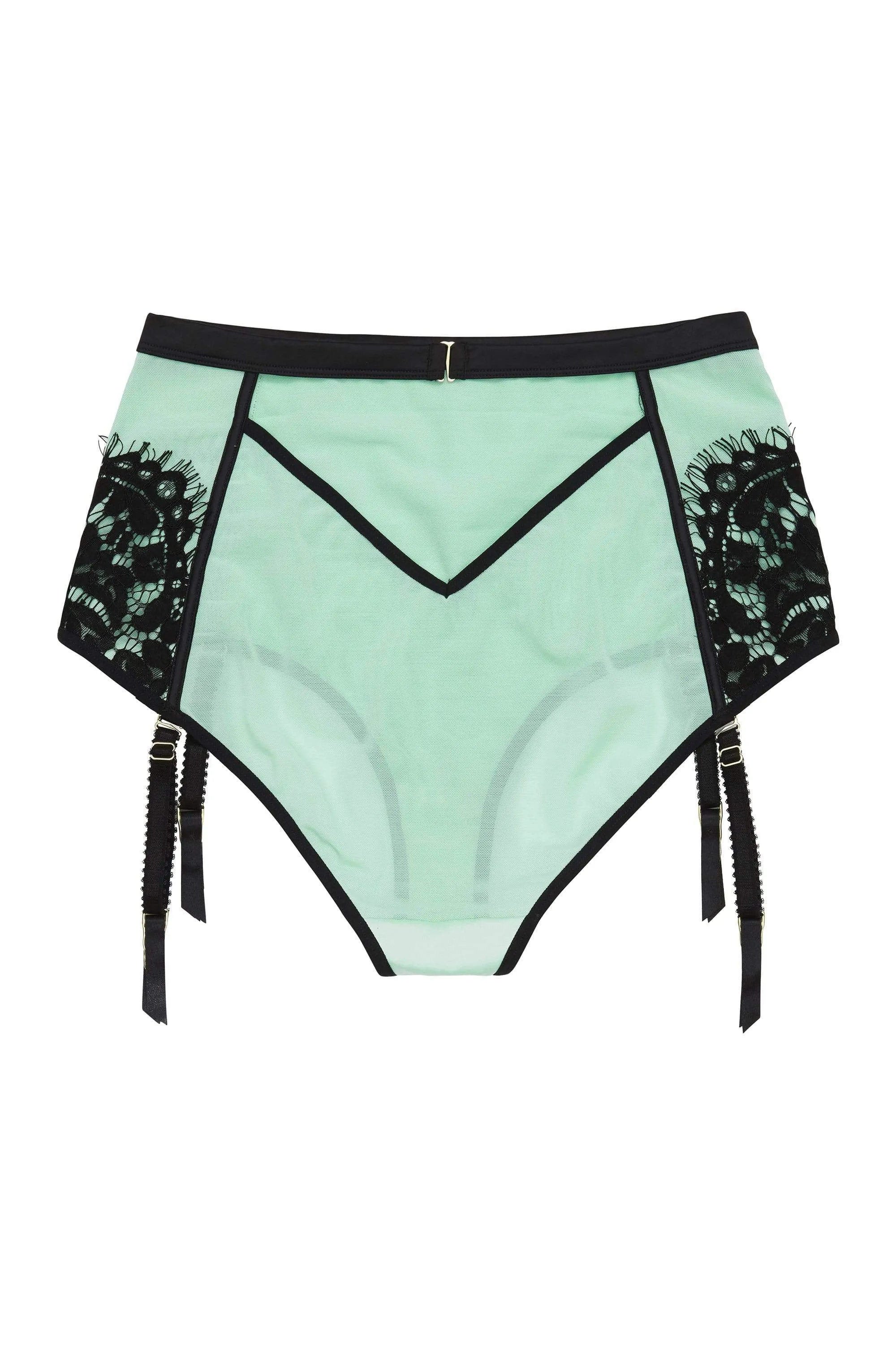 Hedy Mint High Waist Suspender Brief