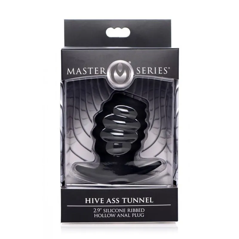Hive Ass Tunnel 2.9 Silicone Ribbed Hollow Anal Plug - Small