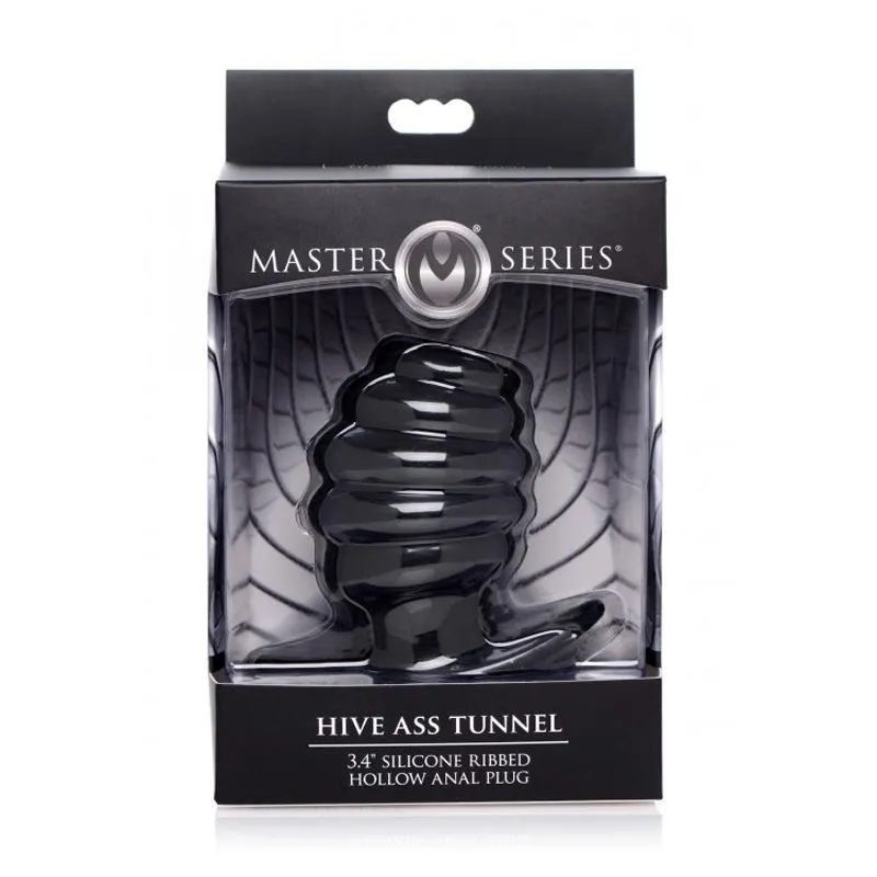 Hive Ass Tunnel 3.4 Silicone Ribbed Hollow Anal Plug - Medium