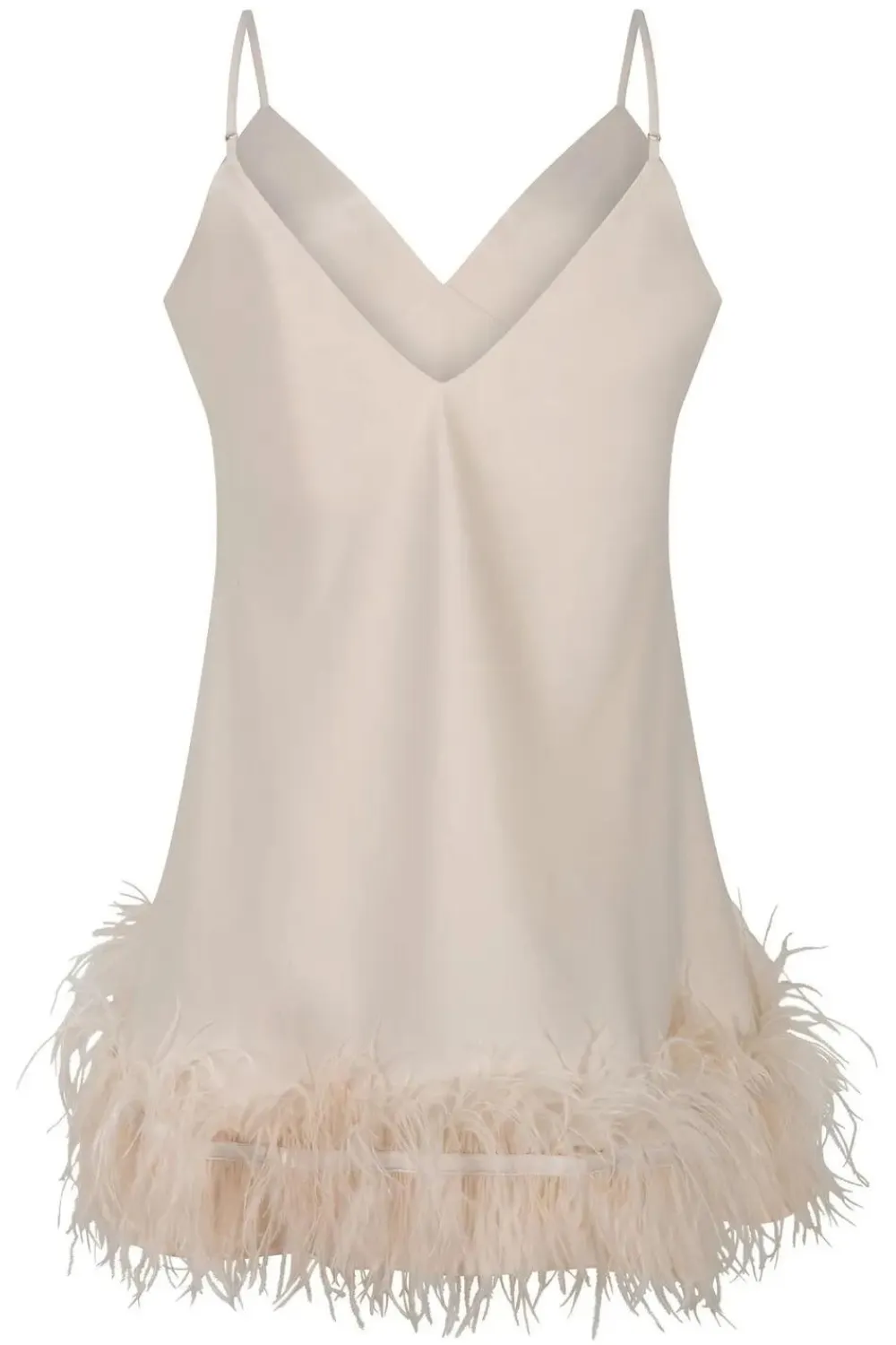 Honey Marabou Feather Trim Satin Slip Dress. Size XS (UK 6)