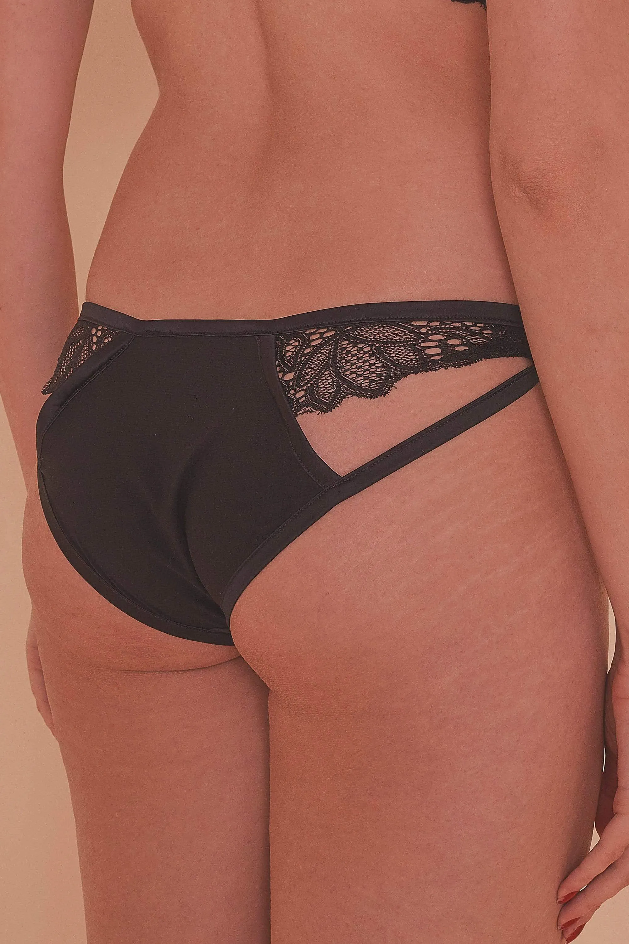 Ida satin cut out knickers with lace