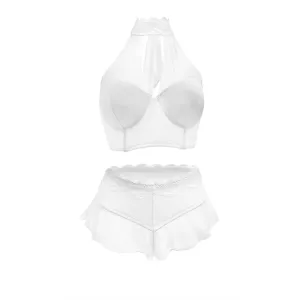 Jennifer Halter Top and Panty Powder White Small
