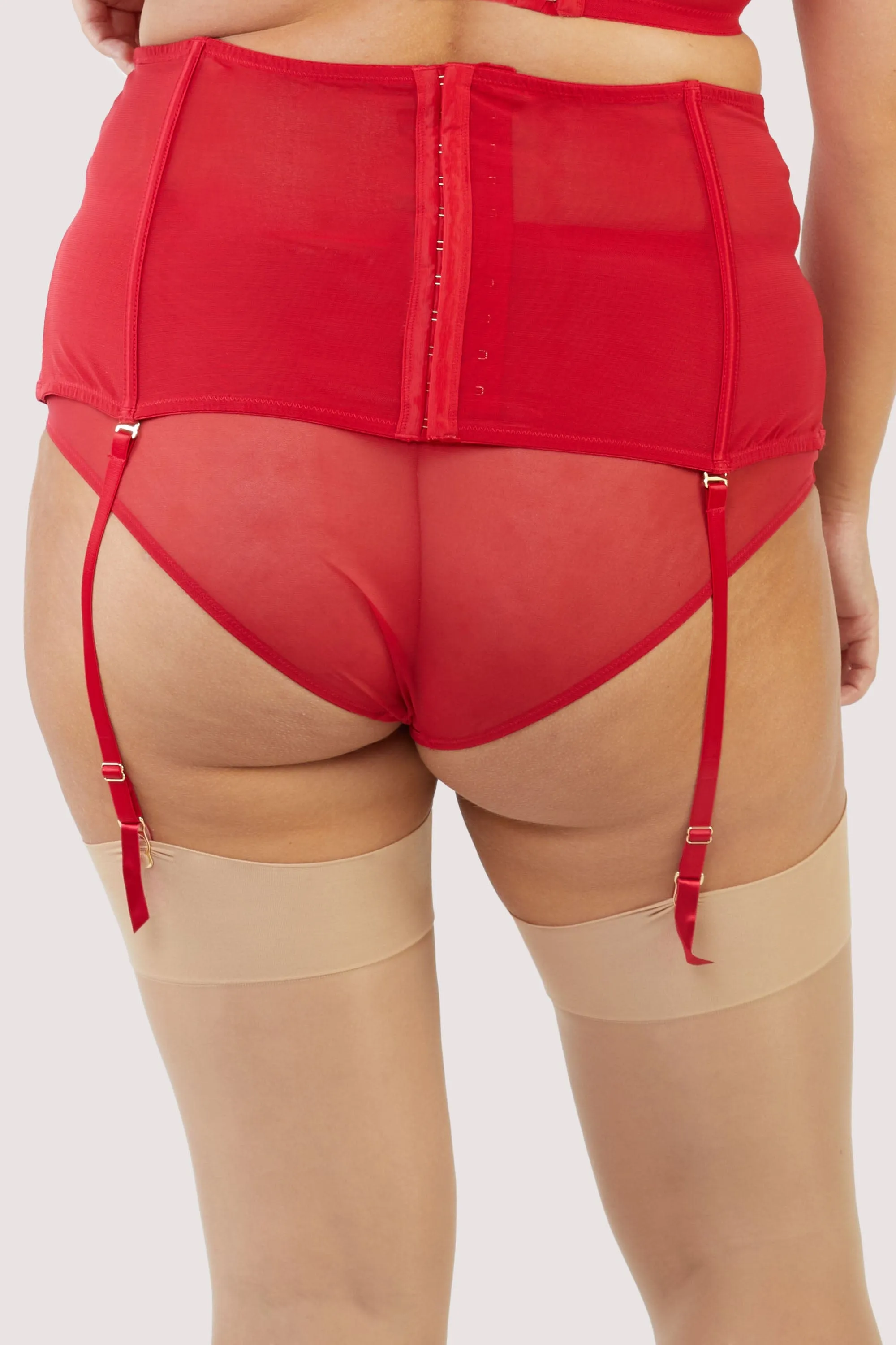 Kylie Red Lace Up Waspie
