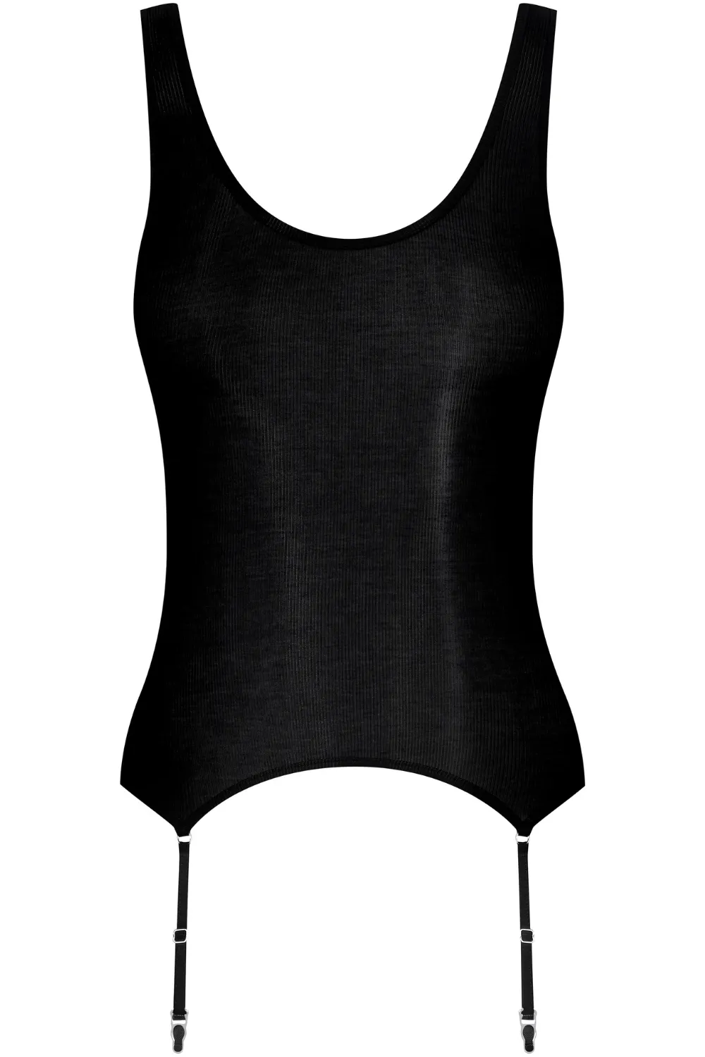 La Femme Amazone Suspender Tank Top Black