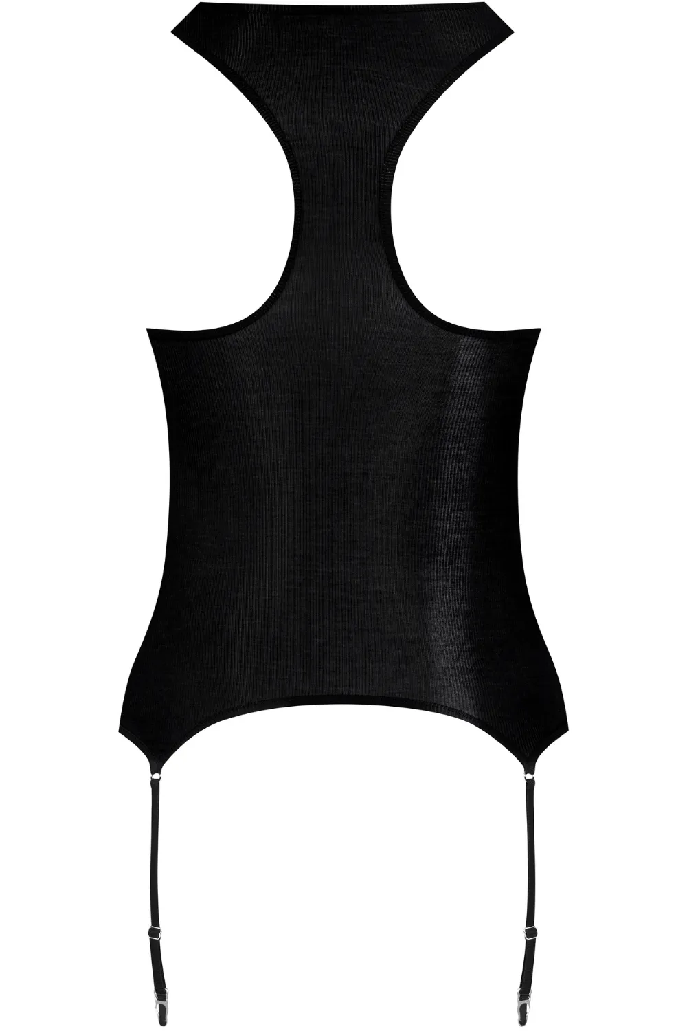 La Femme Amazone Suspender Tank Top Black