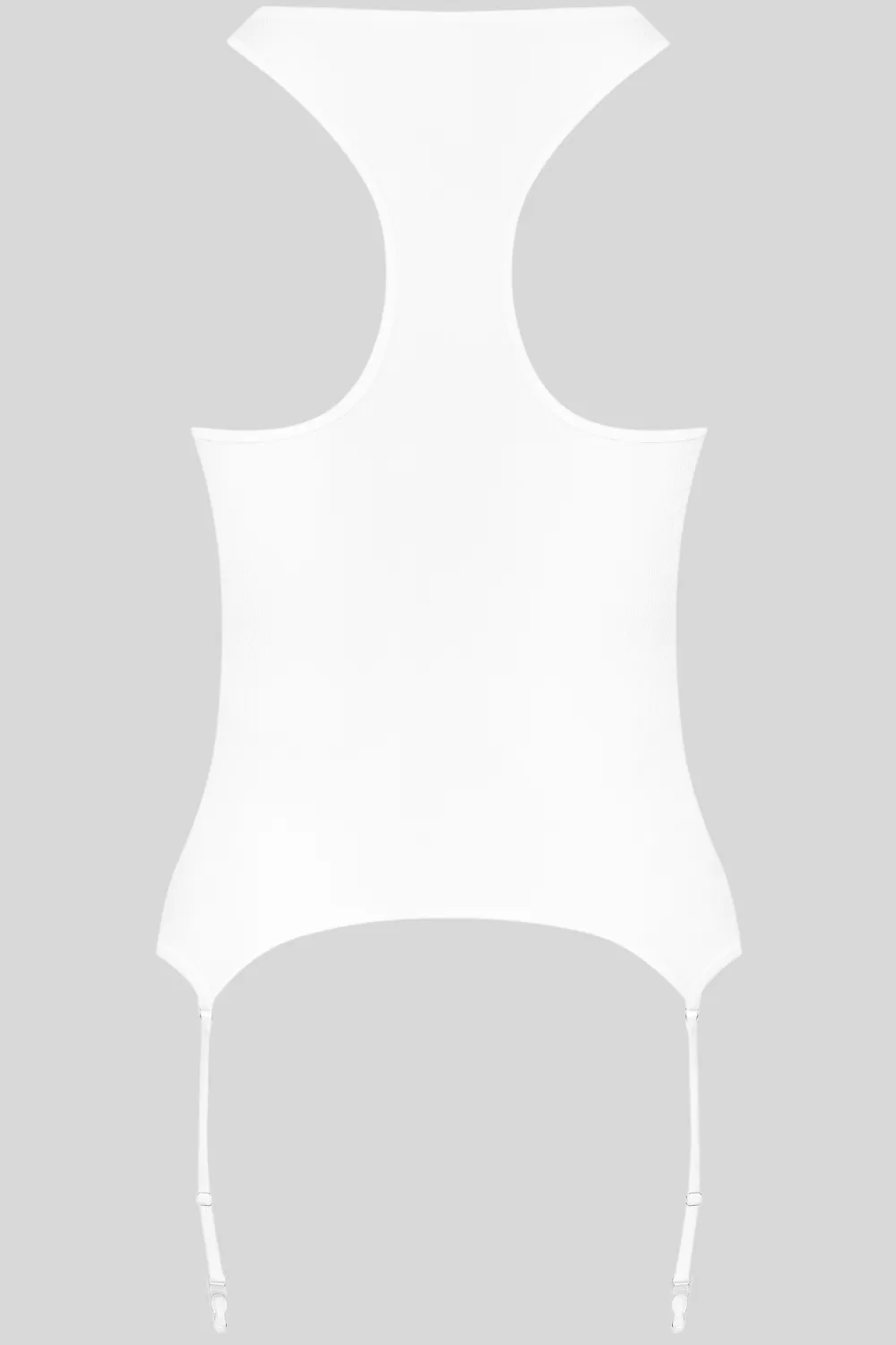 La Femme Amazone Suspender Tank Top White