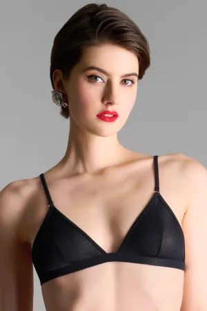 La Femme Amazone Triangle Bra Black