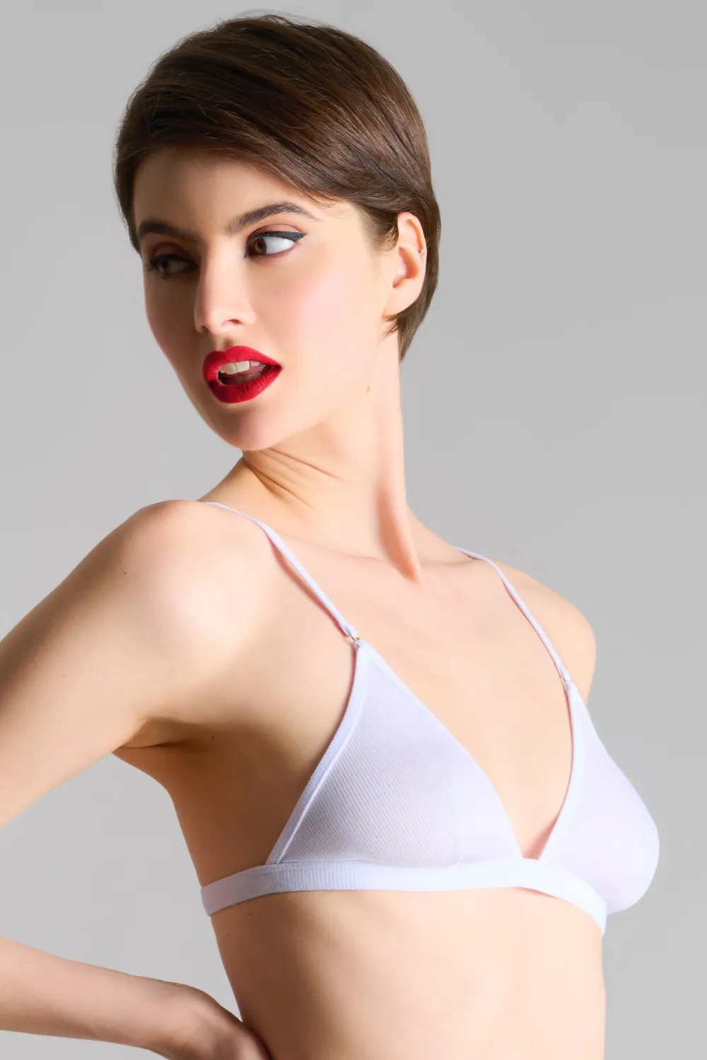 La Femme Amazone Triangle Bra White