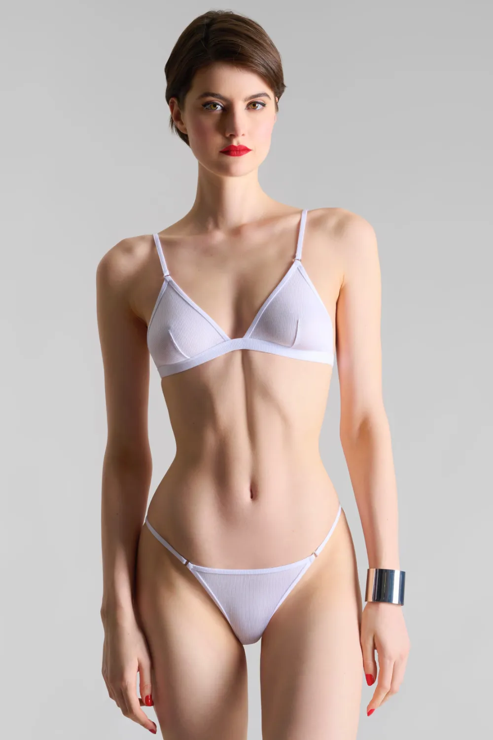 La Femme Amazone Triangle Bra White