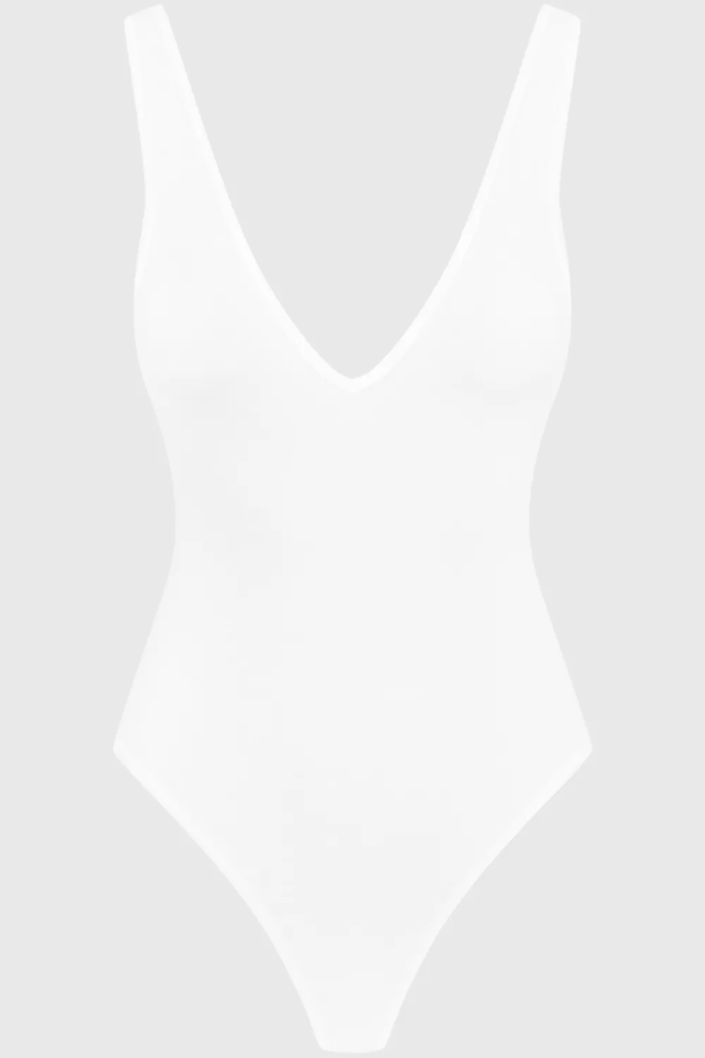 La Femme Amazone V Neck Thong Body White