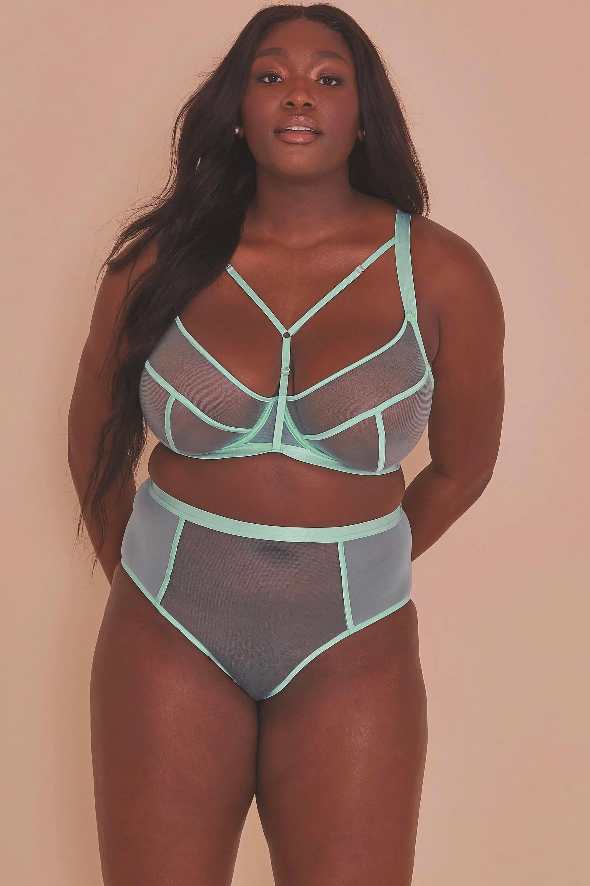Misha Turquoise Non Padded Strappy Bra