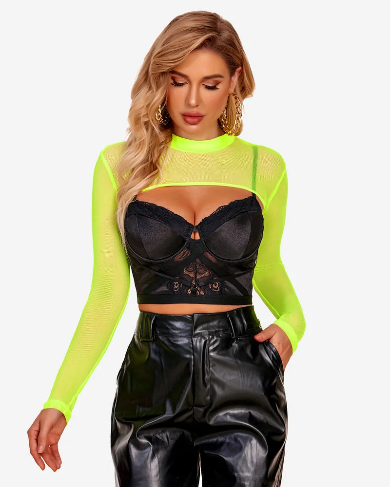 Mock Neck Long Sleeve Crop Top (DE Only)