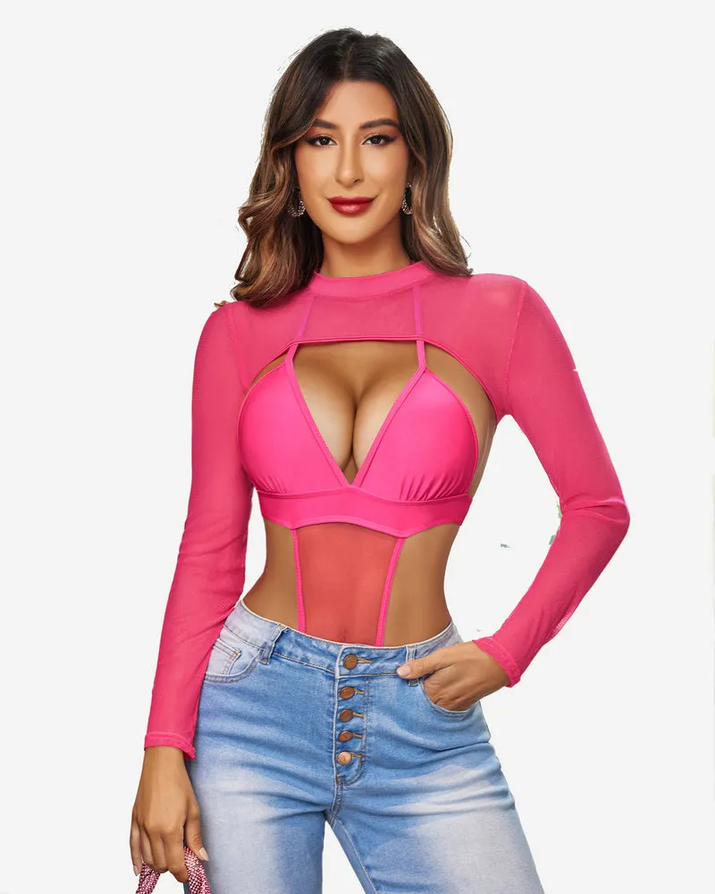 Mock Neck Long Sleeve Crop Top (DE Only)