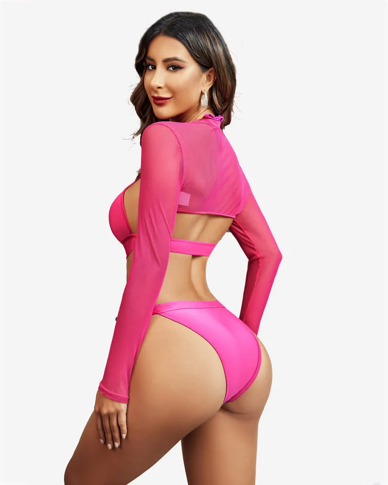 Mock Neck Long Sleeve Crop Top (DE Only)