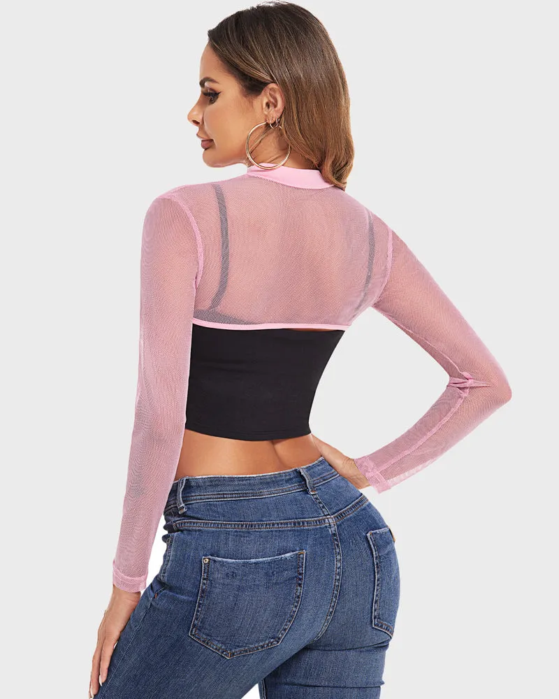 Mock Neck Long Sleeve Crop Top (DE Only)